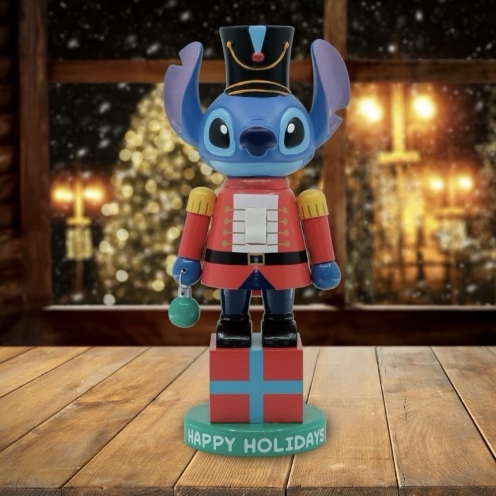 11 Inch Disney Lilo & Stitch w/ Ornament Toy Soldier Christmas‎ Nutcracker New